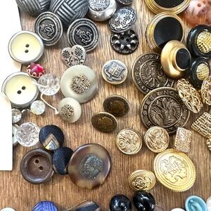 Vintage collection of buttons king George military etc craft design